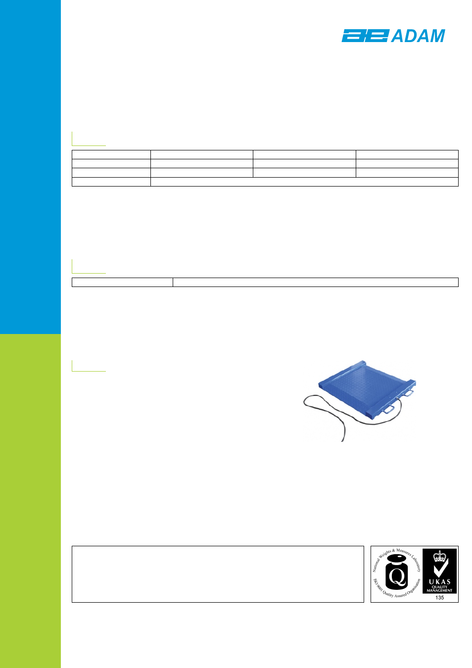 Technical specifications, General specifications | Nova-Tech PTM Series User Manual | Page 2 / 2