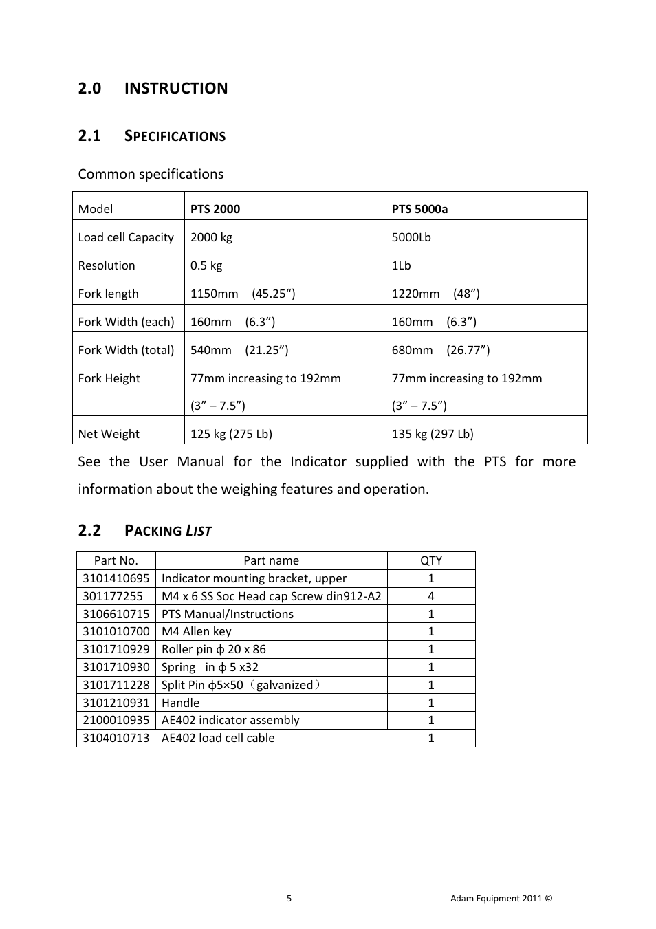 0 instruction 2.1 s | Nova-Tech PTS Series User Manual | Page 7 / 20