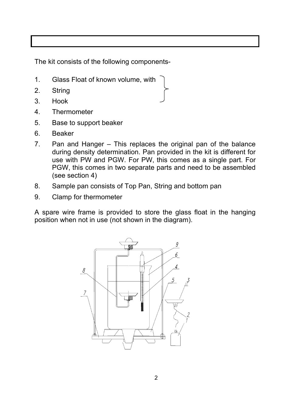 0 components | Nova-Tech Density Kit for Adam PW and PGW Series User Manual | Page 4 / 12