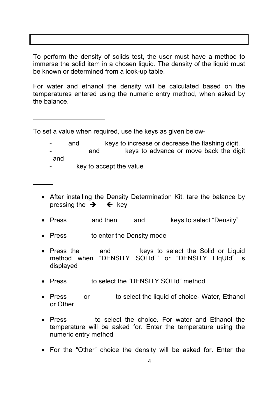 0 measurement of solid density | Nova-Tech Density Kit for Adam PW and PGW Series User Manual | Page 6 / 12