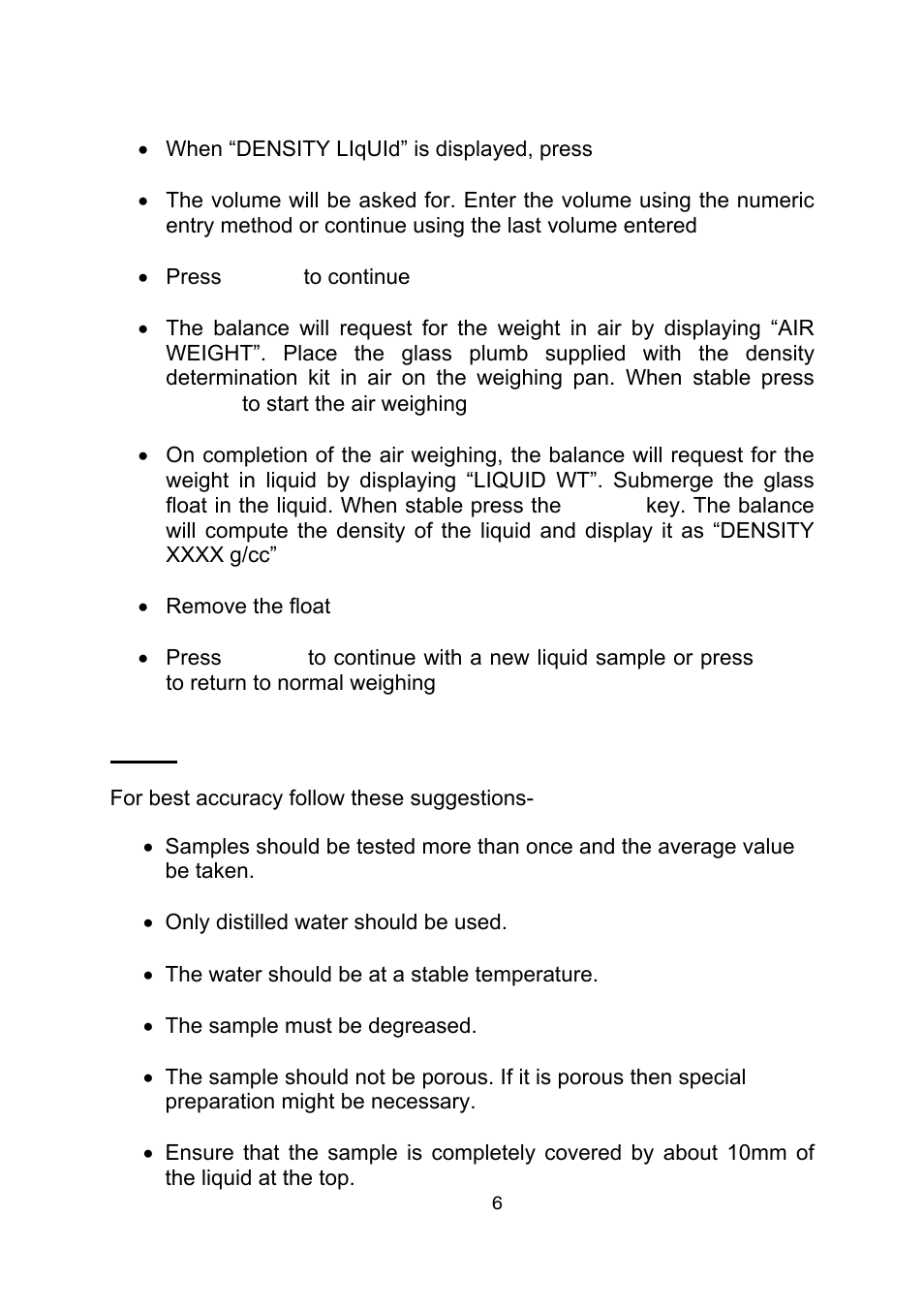 Nova-Tech Density Kit for Adam PW and PGW Series User Manual | Page 8 / 12