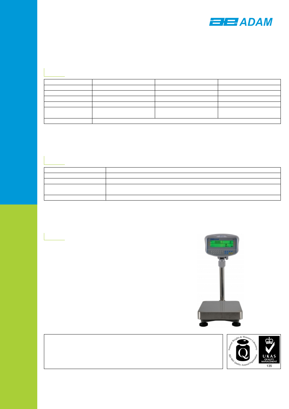 Technical specifications, General specifications | Nova-Tech GBC Series User Manual | Page 2 / 2