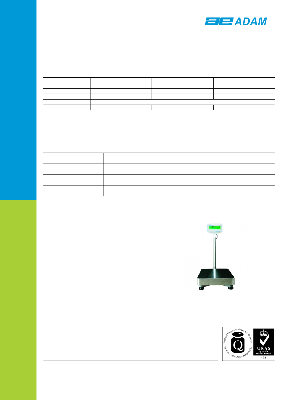 Technical specifications, General specifications | Nova-Tech GFC Series User Manual | Page 2 / 2