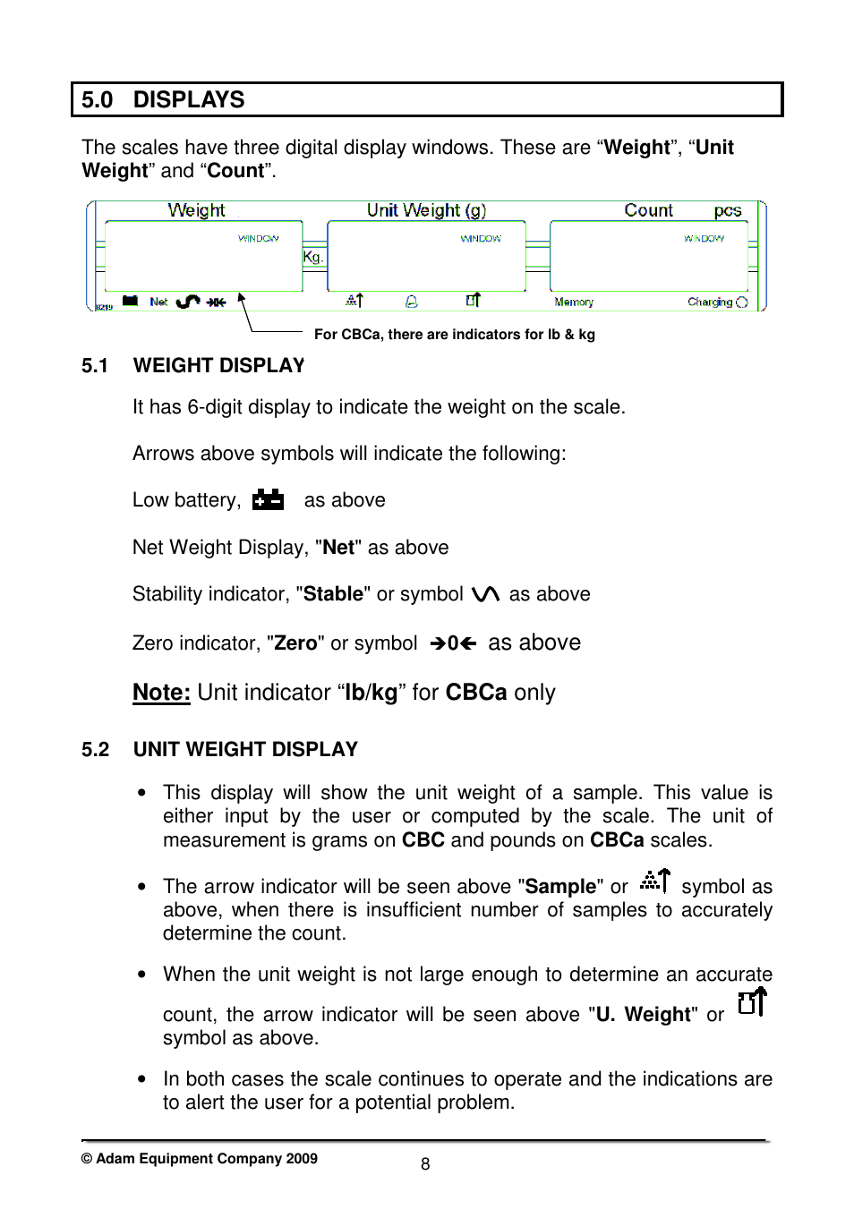 0 displays, As above | Nova-Tech CBC Series User Manual | Page 10 / 28