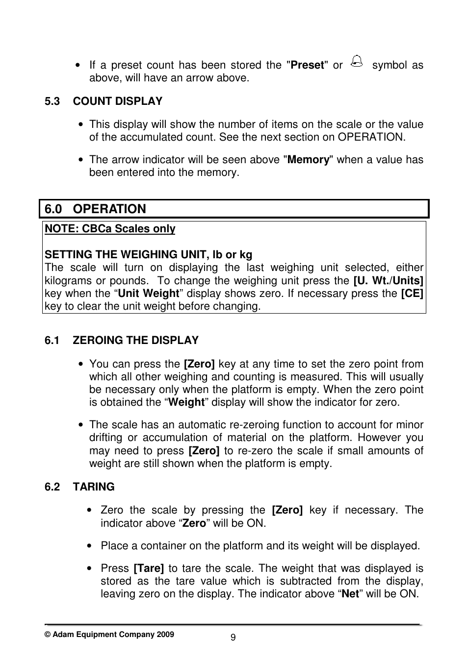 0 operation | Nova-Tech CBC Series User Manual | Page 11 / 28