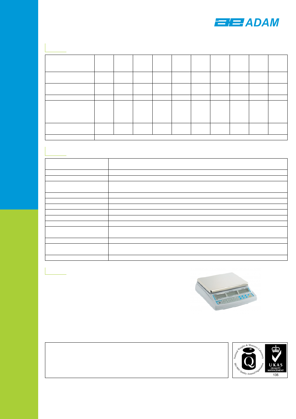 Technical specifications, General specifications | Nova-Tech CBD Series User Manual | Page 2 / 2