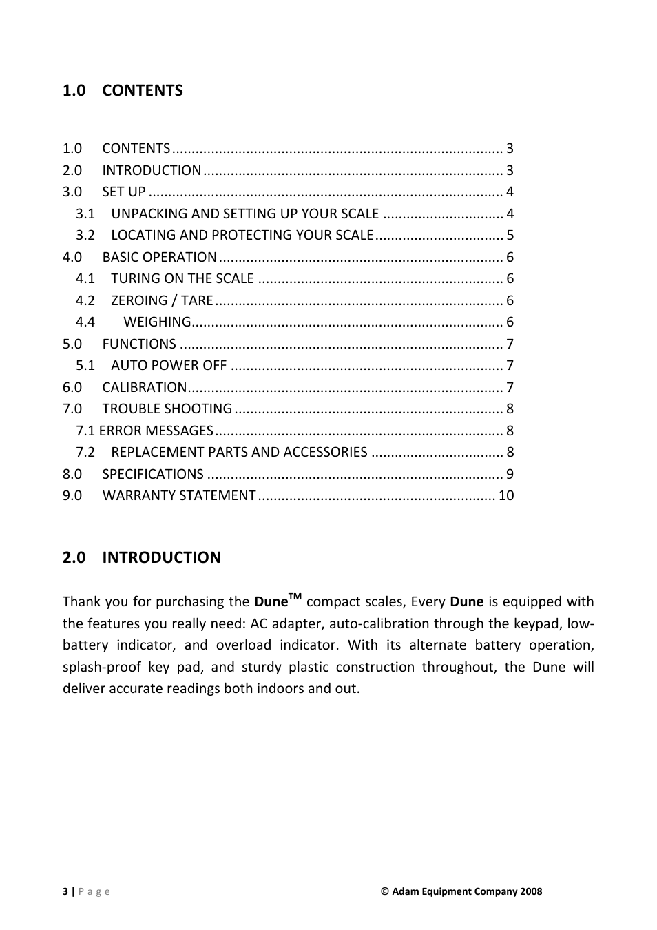 0 contents, 0 introduction | Nova-Tech DCT Series User Manual | Page 3 / 12