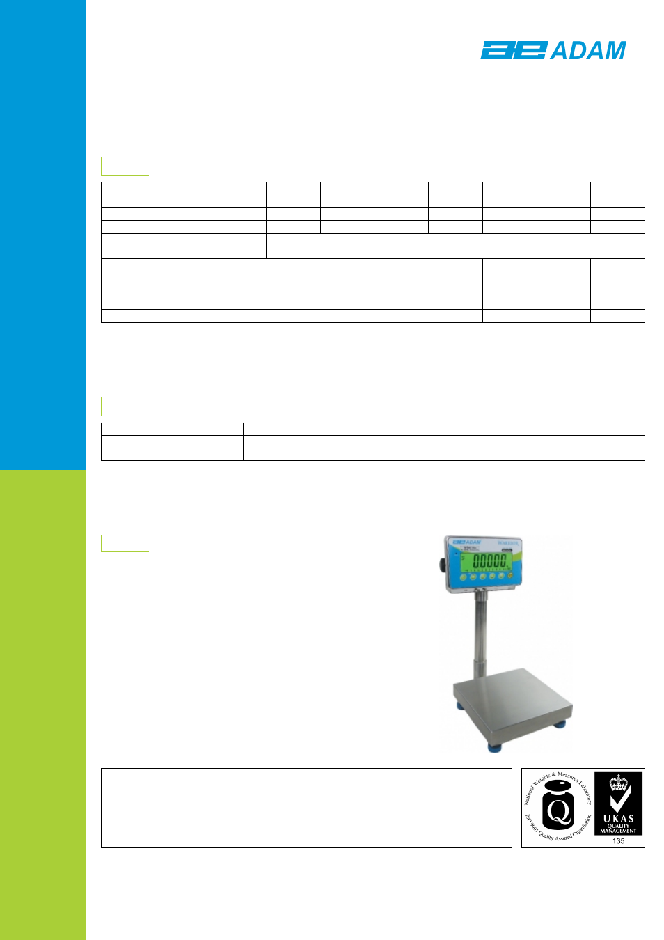 Technical specifications, General specifications | Nova-Tech Warrior Washdown Scale Series User Manual | Page 2 / 2