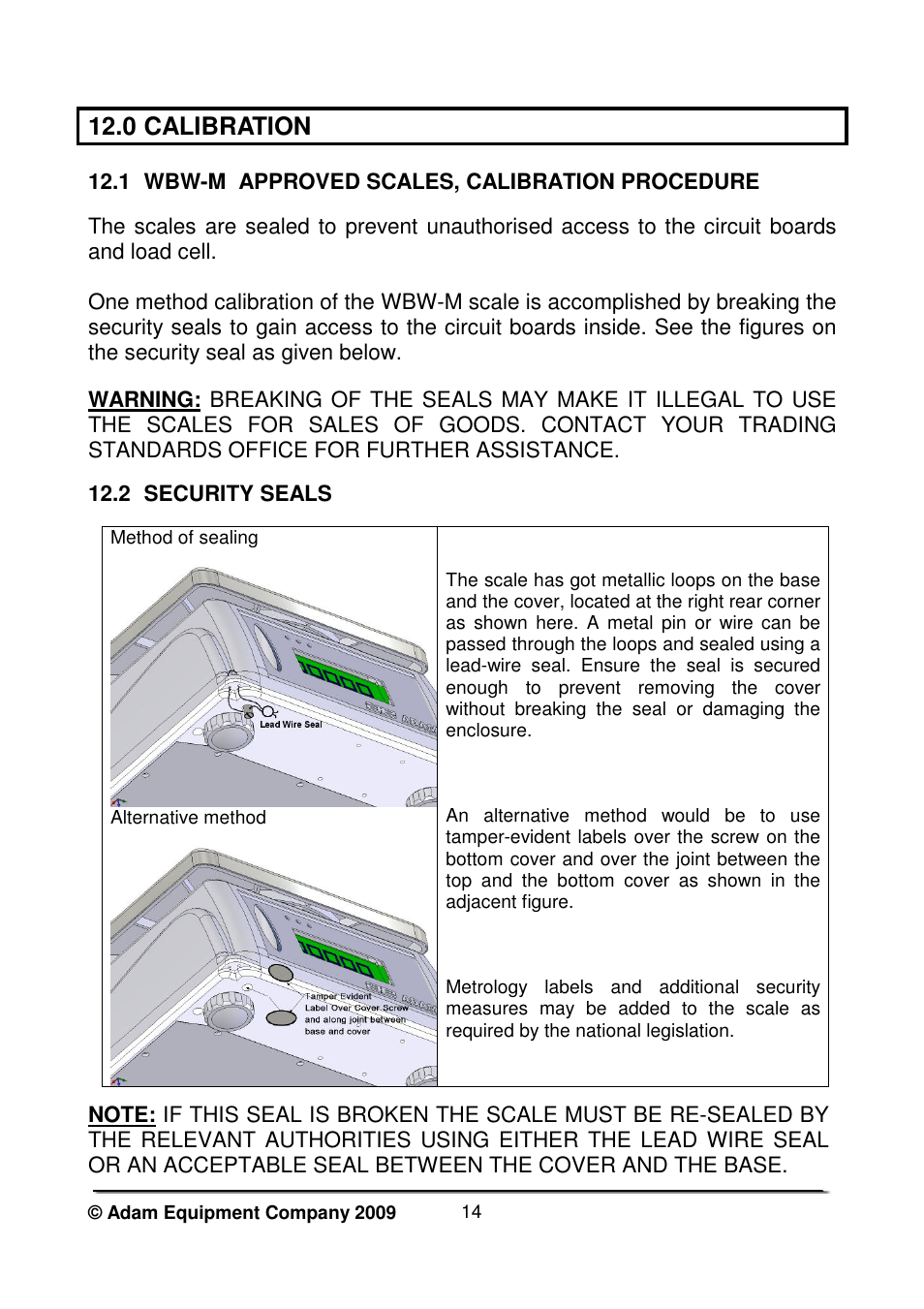 0 calibration | Nova-Tech WBW Series User Manual | Page 16 / 28