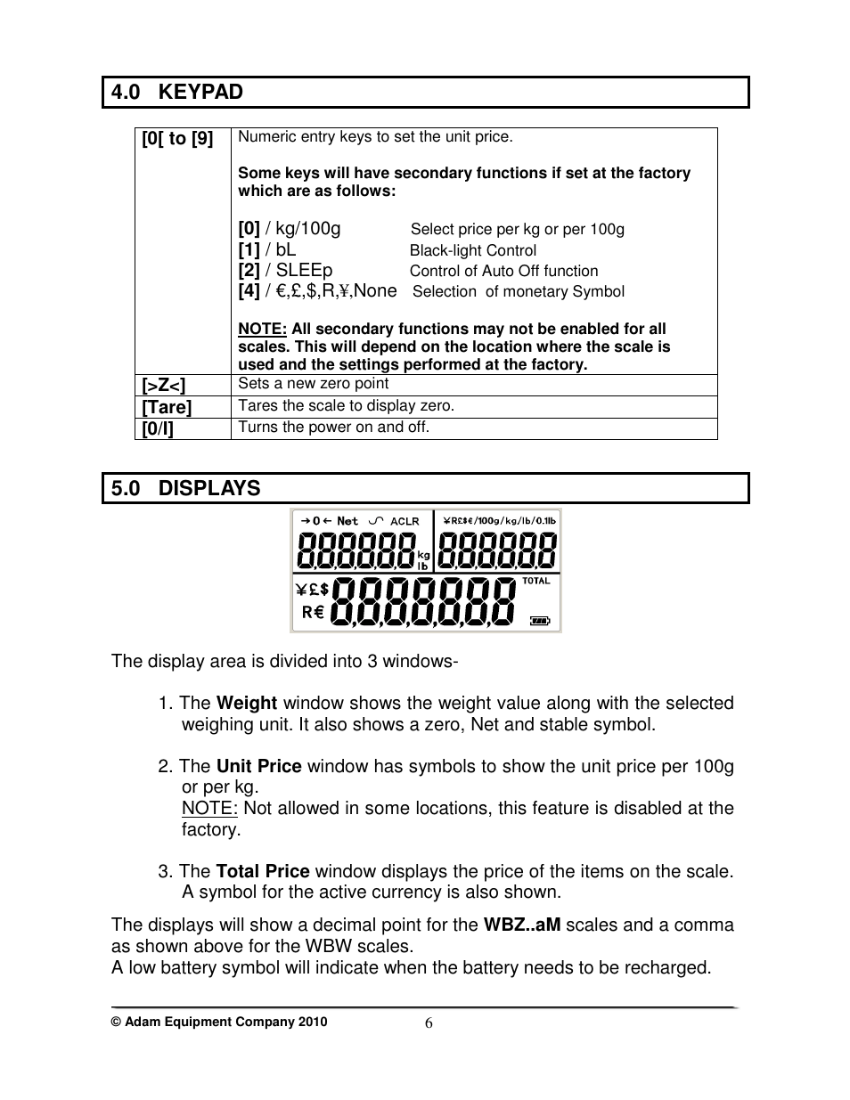 0 keypad, 0 displays | Nova-Tech WBZ..aM Series User Manual | Page 8 / 24