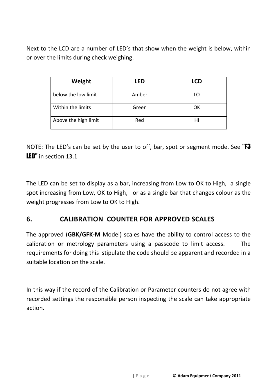 Calibration counter for approved scales | Nova-Tech GFK Series User Manual | Page 16 / 68