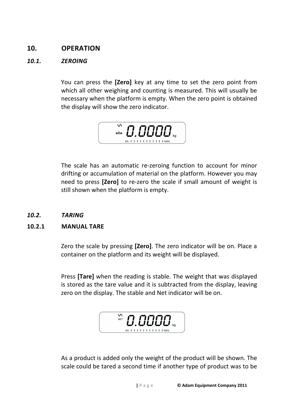 Operation | Nova-Tech GFK Series User Manual | Page 19 / 68