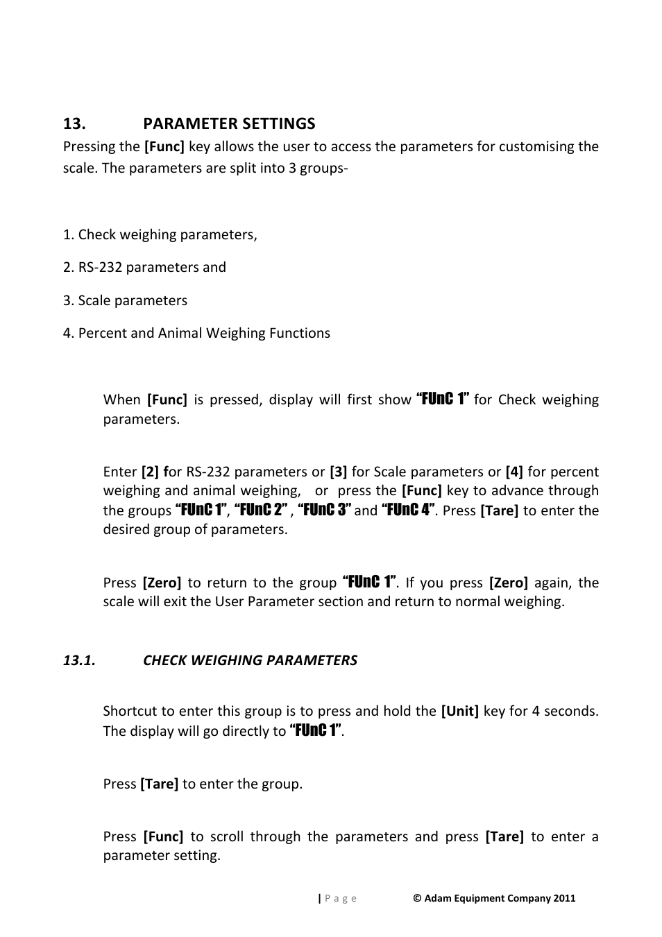 Parameter settings | Nova-Tech GFK Series User Manual | Page 43 / 68