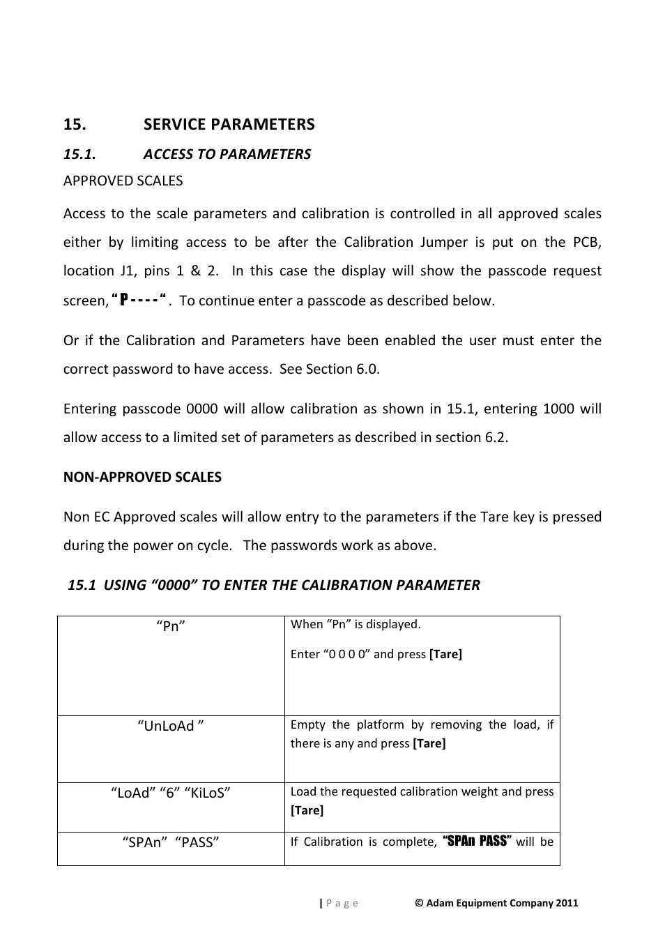 Service parameters | Nova-Tech GFK Series User Manual | Page 53 / 68