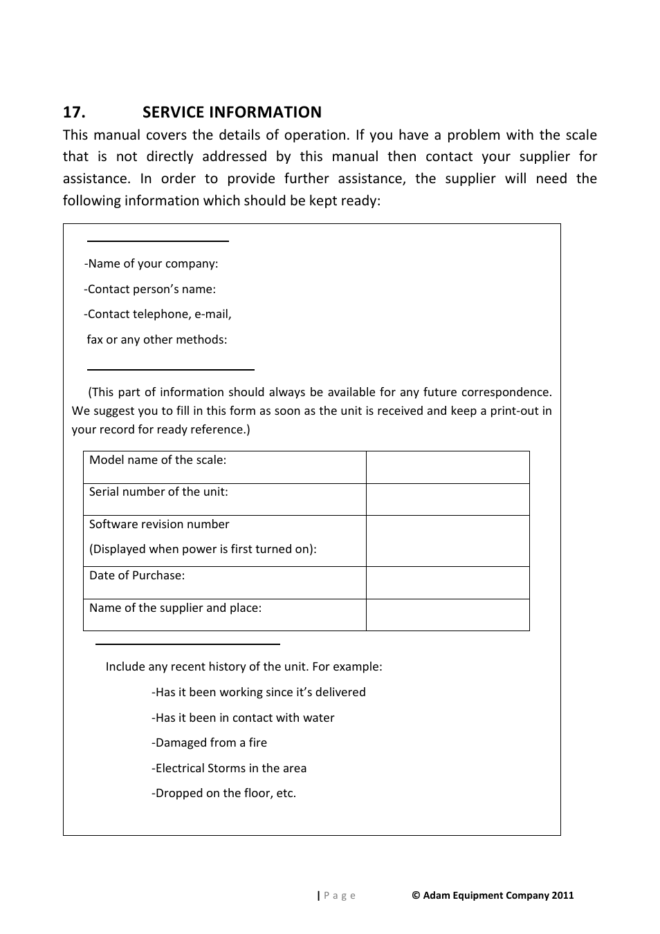 Service information | Nova-Tech GFK Series User Manual | Page 60 / 68