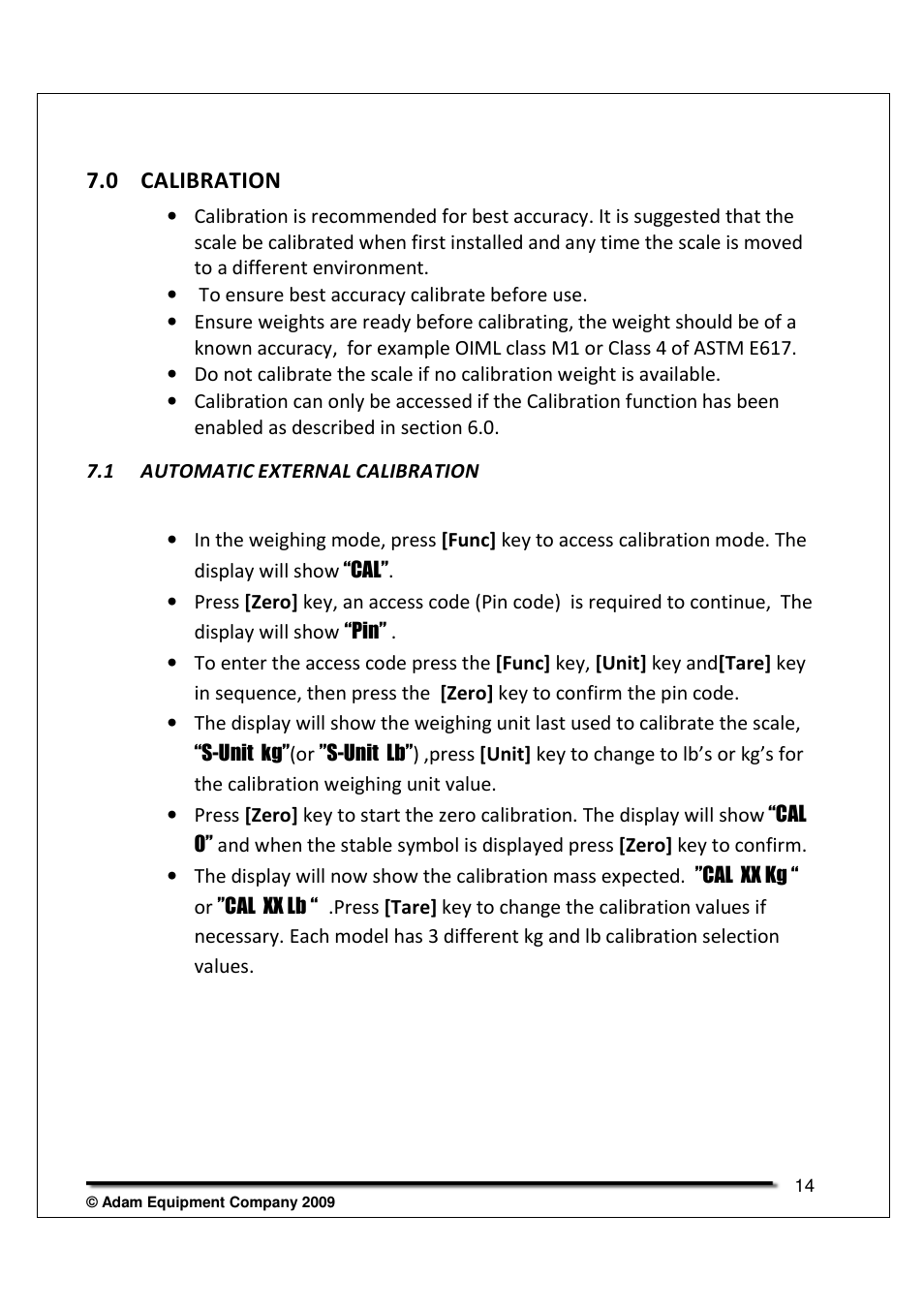 0 calibration | Nova-Tech LBK Series User Manual | Page 17 / 20