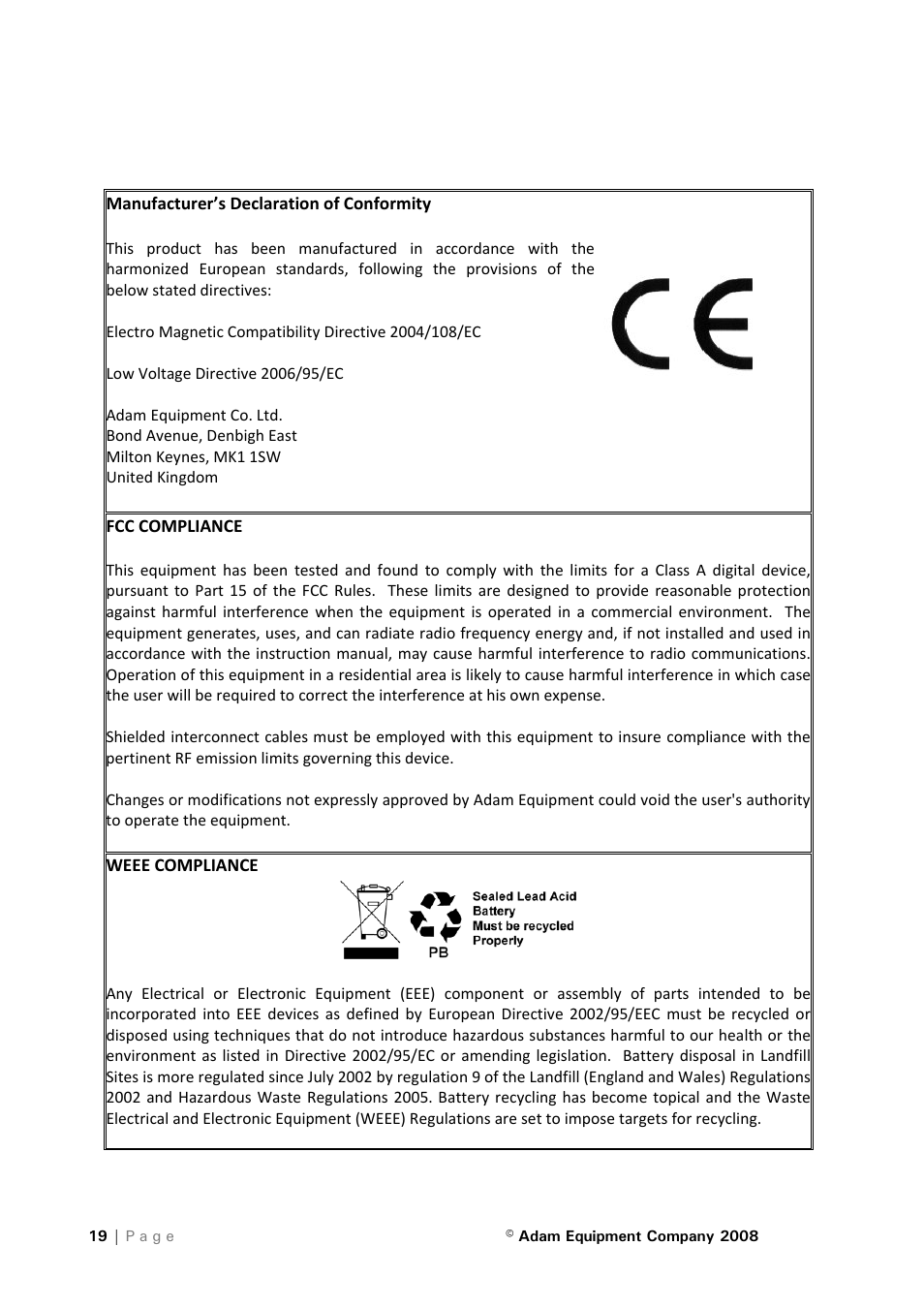 Nova-Tech CQT Series User Manual | Page 19 / 20