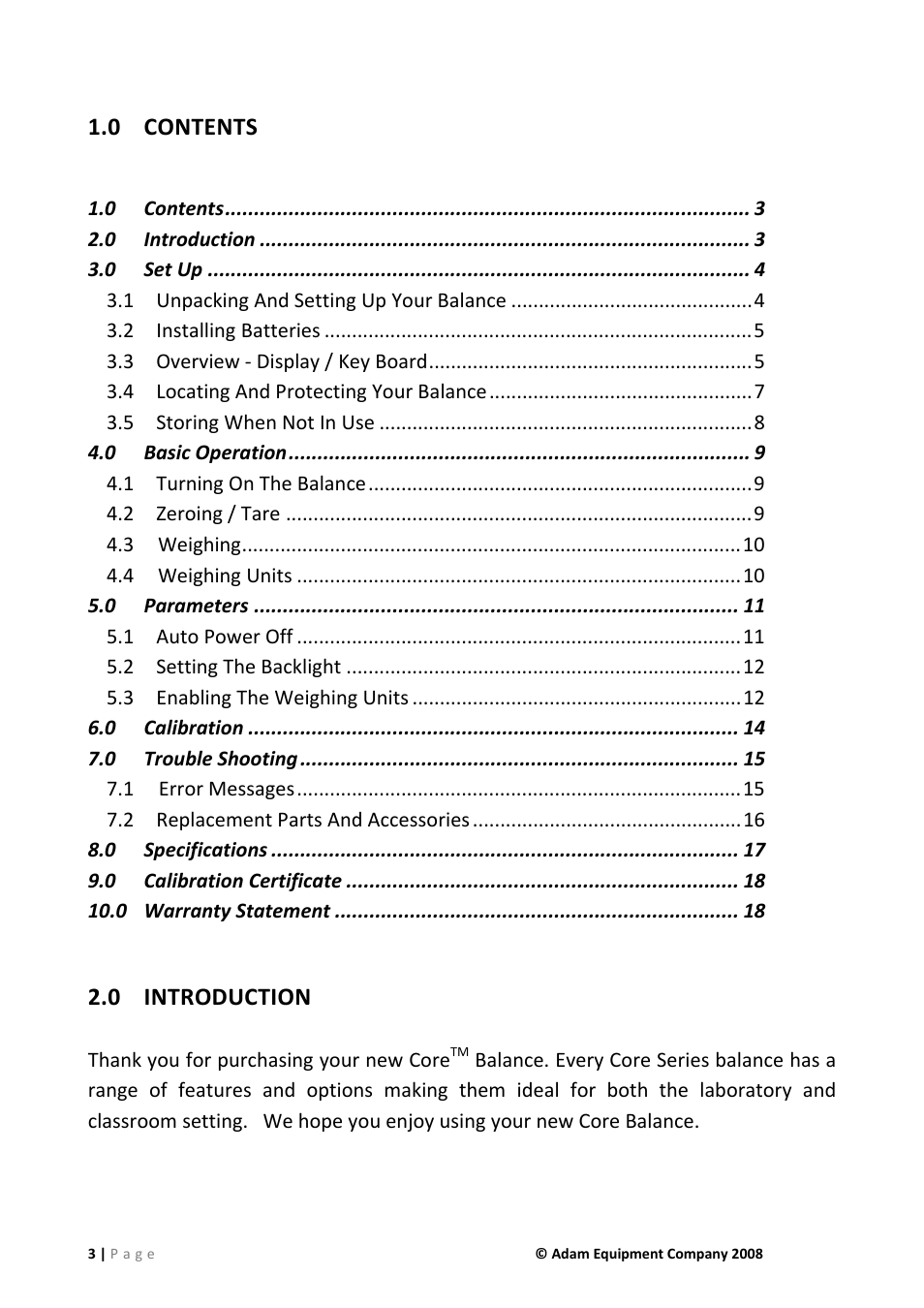 0 contents, 0 introduction | Nova-Tech CQT Series User Manual | Page 3 / 20