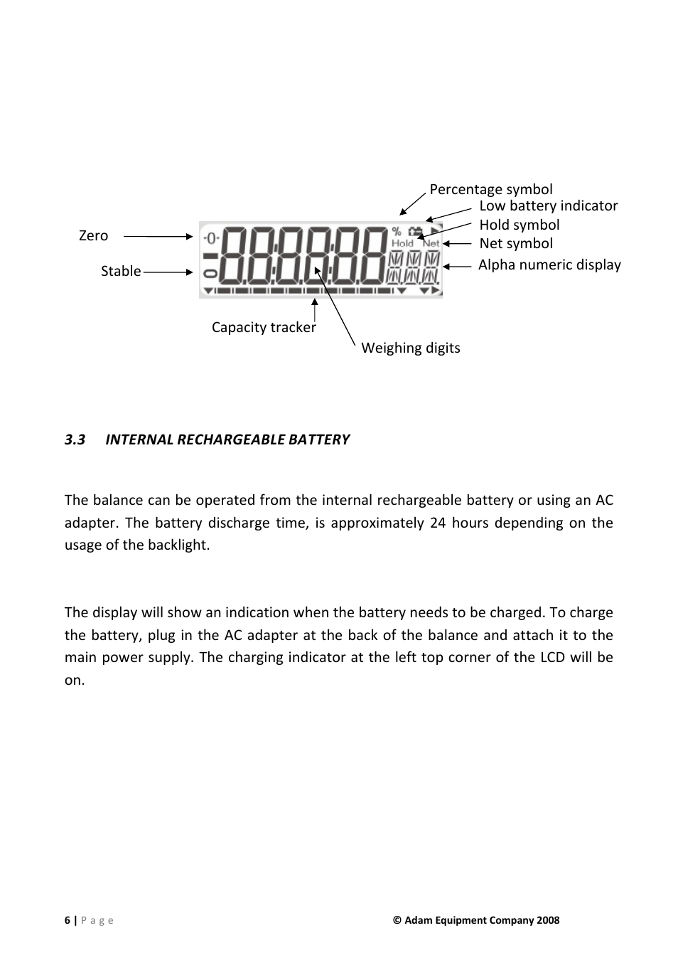 3 internal rechargeable battery, Internal rechargeable battery | Nova-Tech IHS 2a User Manual | Page 6 / 28