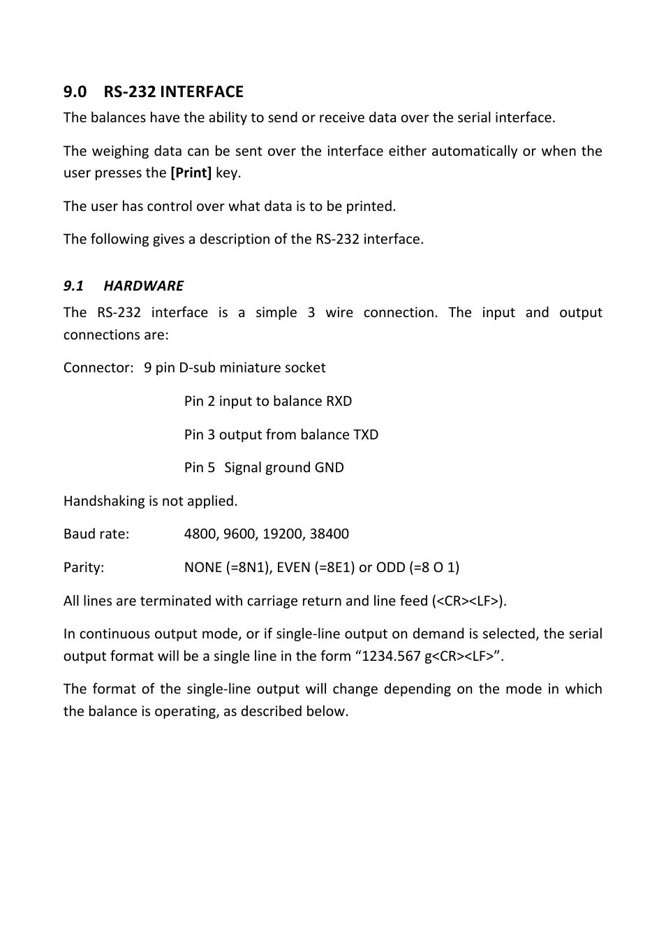 0 rs-232 interface, 1 hardware, Rs-232 interface | Hardware | Nova-Tech PGL Series User Manual | Page 25 / 40