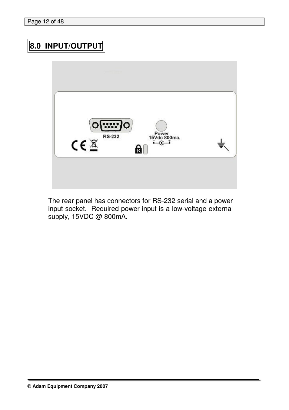 0 input/output | Nova-Tech PW Series User Manual | Page 12 / 48