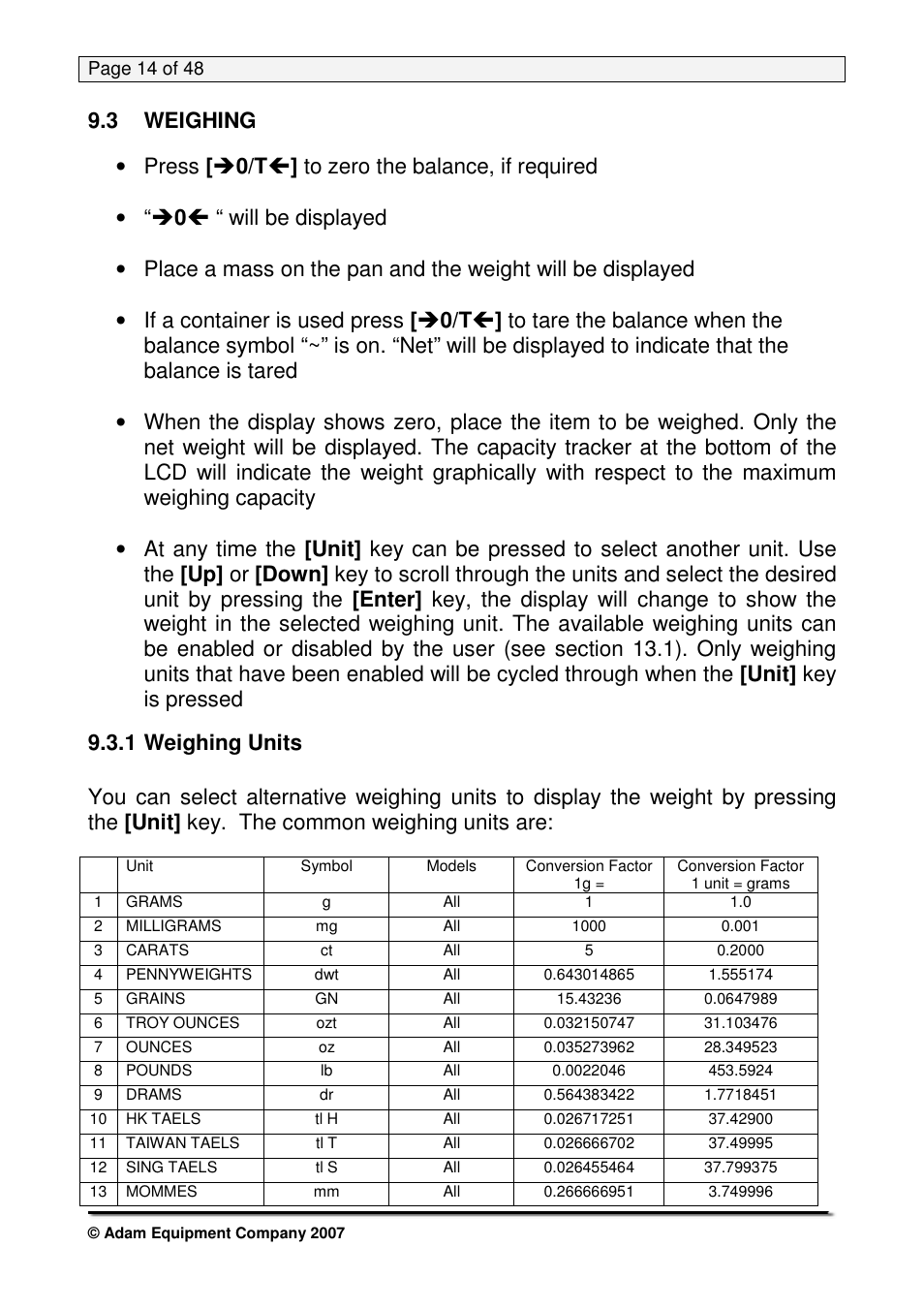 3 weighing | Nova-Tech PW Series User Manual | Page 14 / 48