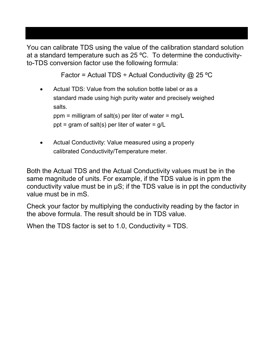 Calculating tds conversion factor | Nova-Tech pH-CON 700 User Manual | Page 22 / 32