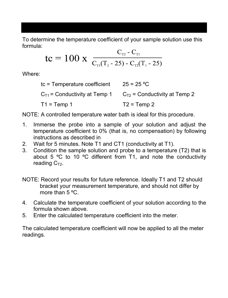 Calculating temperature coefficients | Nova-Tech pH-CON 700 User Manual | Page 23 / 32