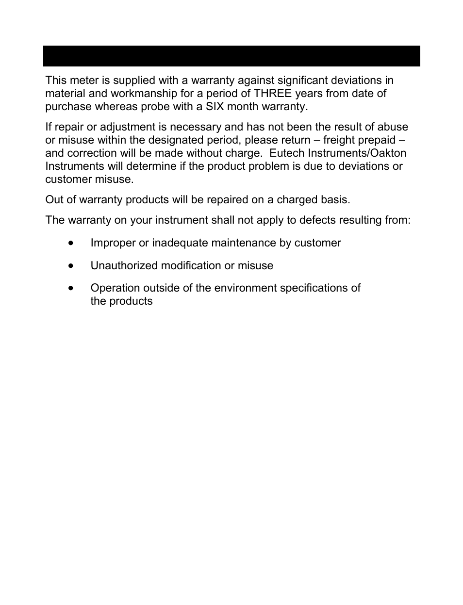 Warranty | Nova-Tech pH-CON 700 User Manual | Page 29 / 32