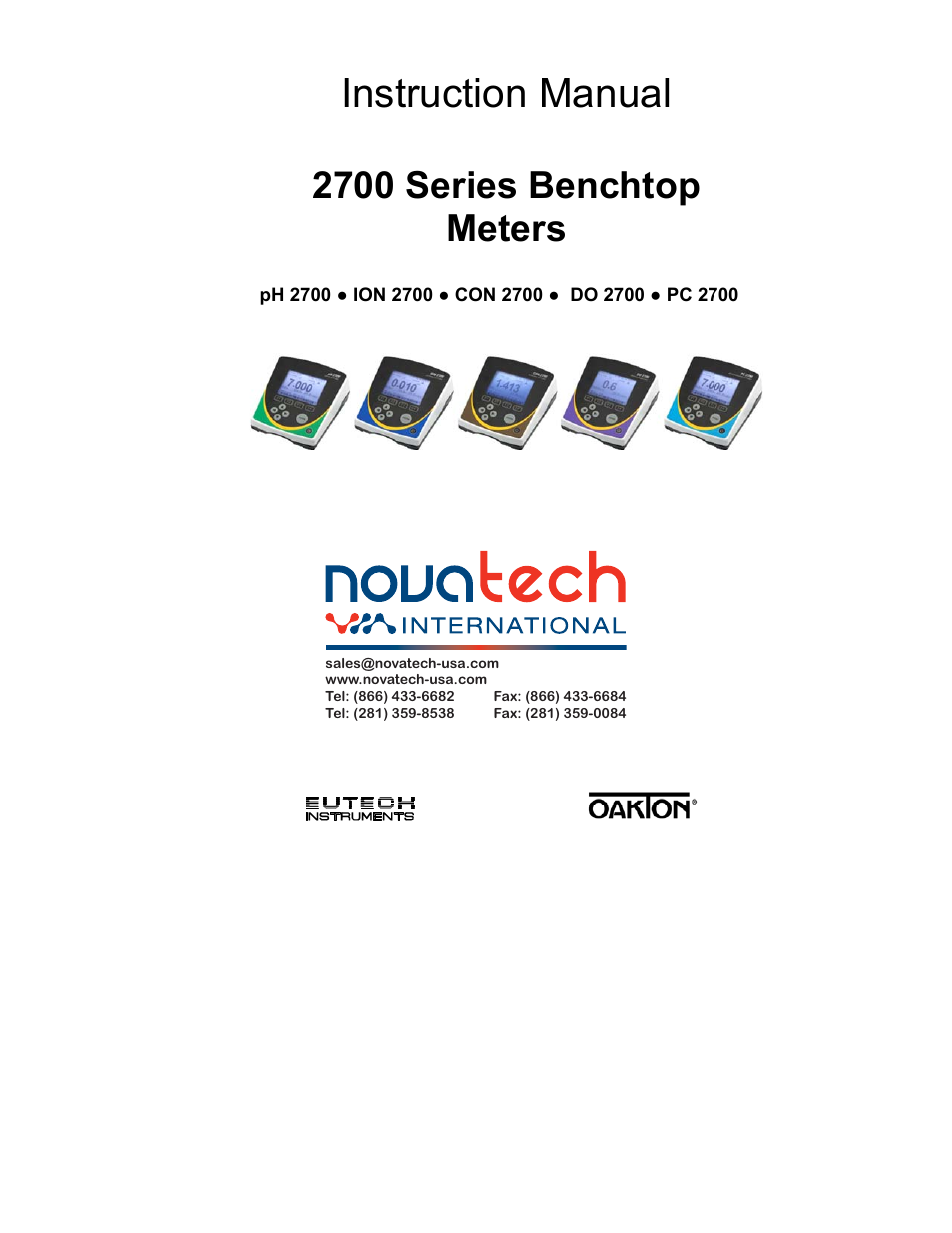 Nova-Tech 2700 Series Benchtop Meters User Manual | 60 pages