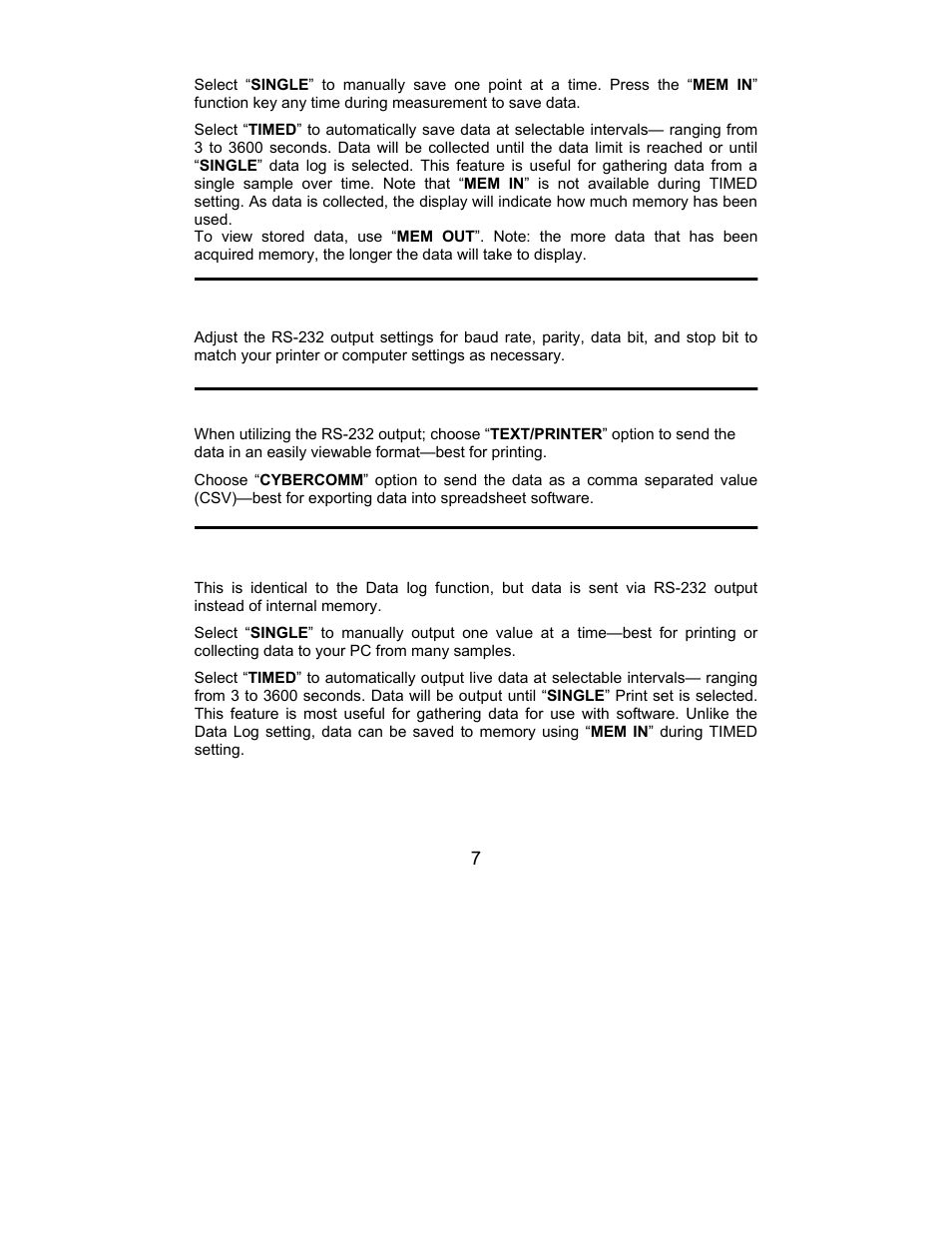 Print set, Print setup, Print format | Nova-Tech 2700 Series Benchtop Meters User Manual | Page 11 / 60