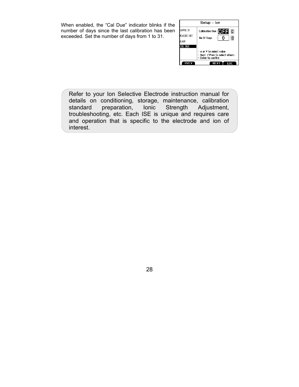 Cal due | Nova-Tech 2700 Series Benchtop Meters User Manual | Page 32 / 60