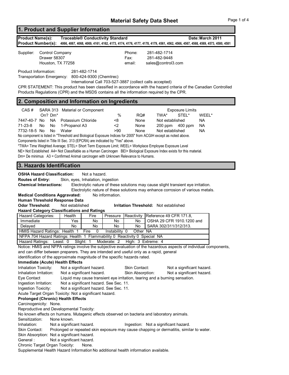 Nova-Tech 4178, 4179, 4561, 4562, 4566, 4567, 4568, 4569, 4573, 4580, 4581 Control Company User Manual | 4 pages