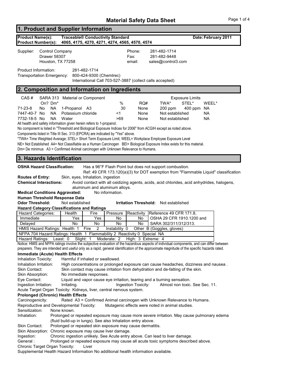 Nova-Tech 4065, 4175, 4270, 4271, 4274, 4565, 4570, 4574 Control Company User Manual | 4 pages