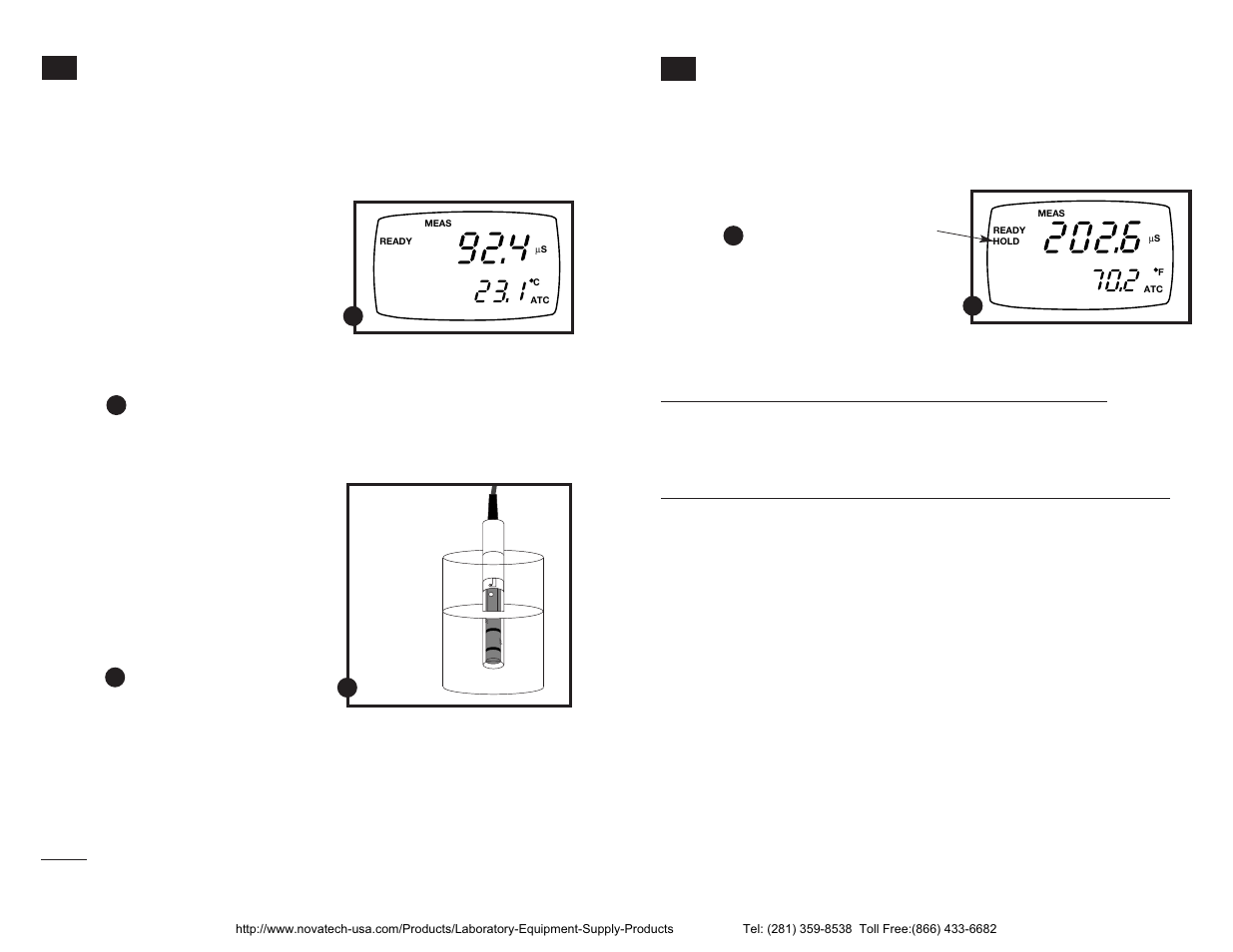 Taking conductivity or tds measurements, Hold function | Nova-Tech pH-CON 300 User Manual | Page 10 / 26