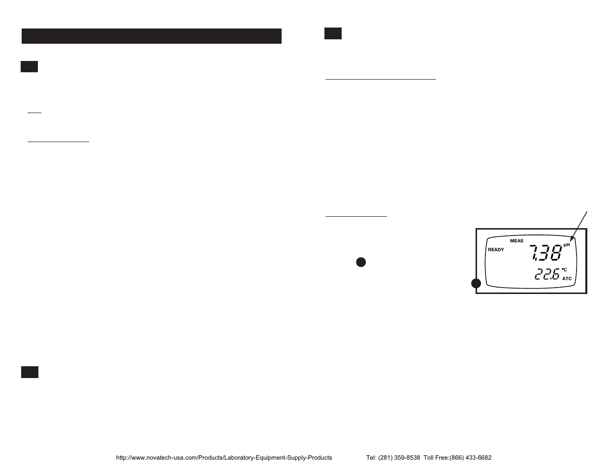 Ph calibration, Preparing the meter for calibration | Nova-Tech pH-CON 300 User Manual | Page 6 / 26