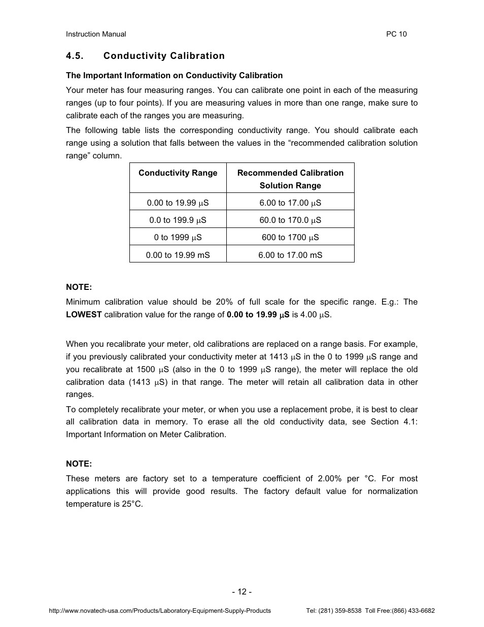 Nova-Tech pH-CON 10 User Manual | Page 16 / 29