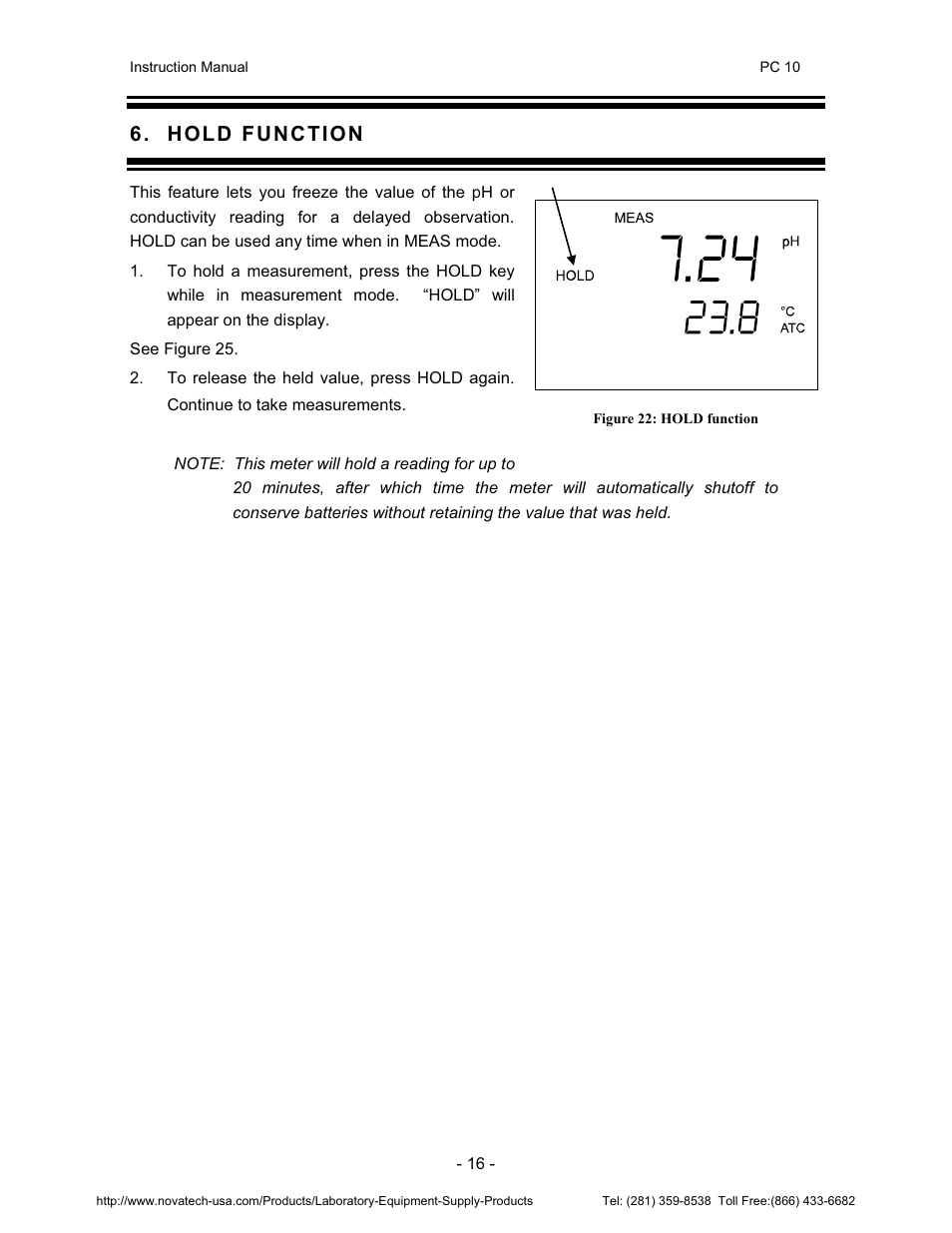 Nova-Tech pH-CON 10 User Manual | Page 20 / 29