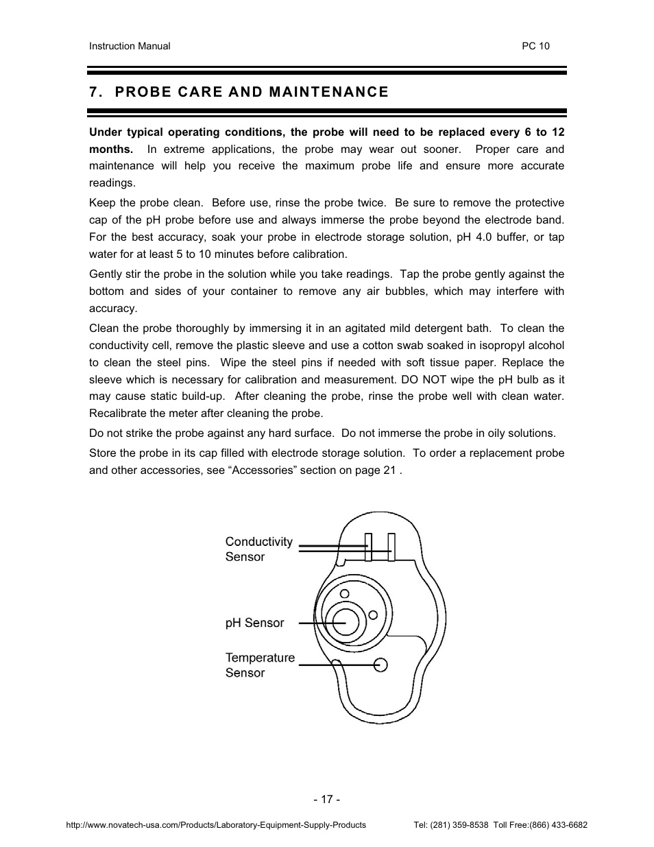 Nova-Tech pH-CON 10 User Manual | Page 21 / 29