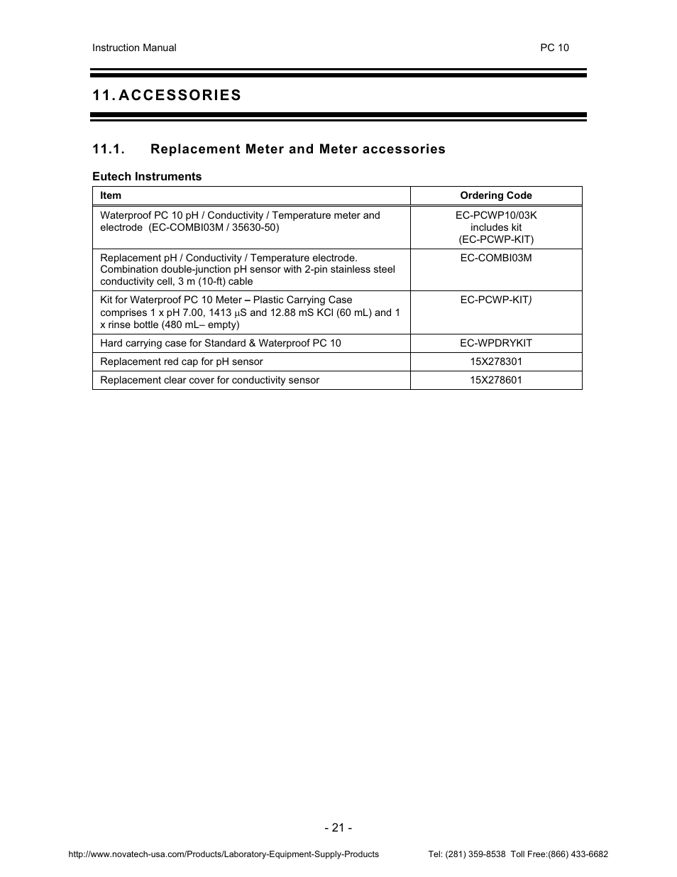 Nova-Tech pH-CON 10 User Manual | Page 25 / 29