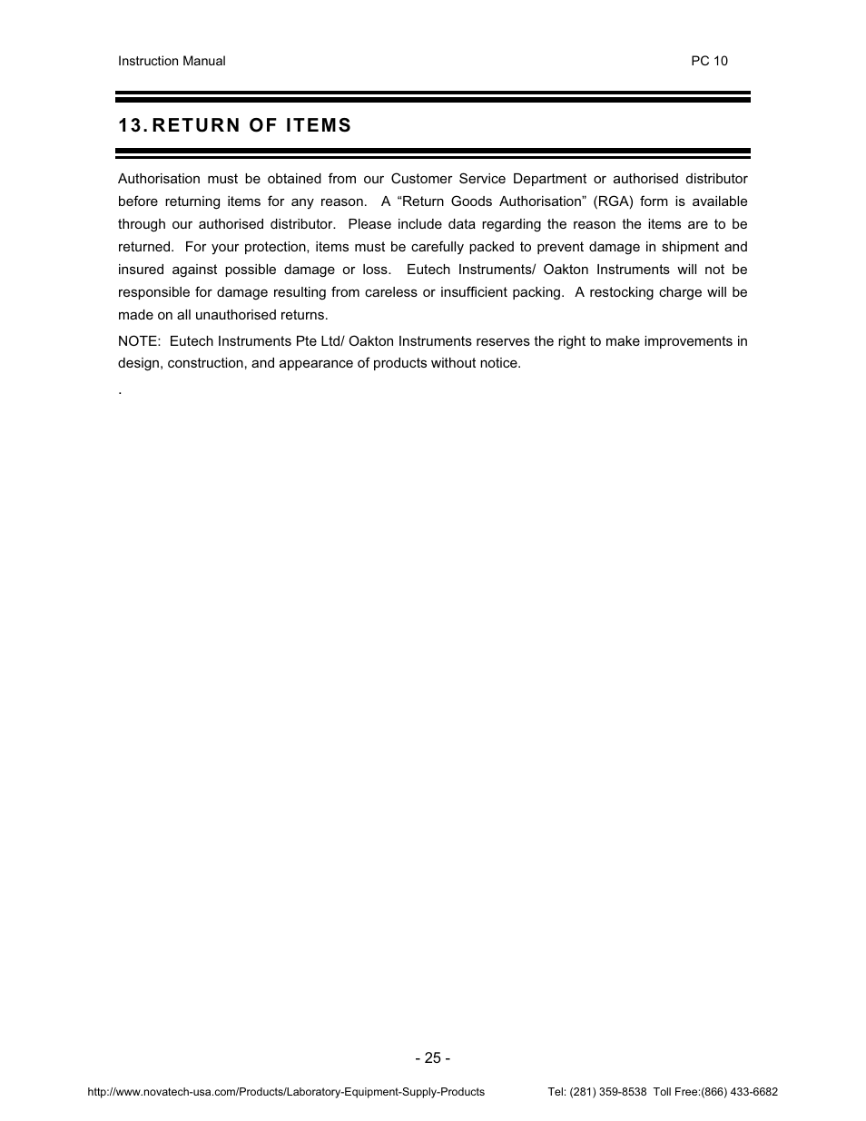 Nova-Tech pH-CON 10 User Manual | Page 29 / 29