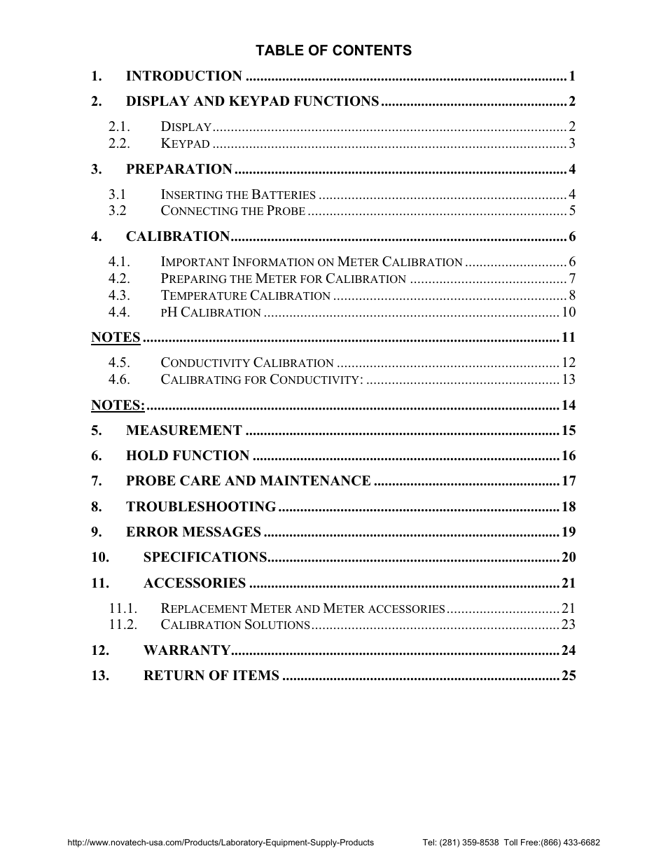 Nova-Tech pH-CON 10 User Manual | Page 4 / 29