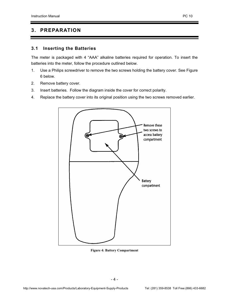 3 . p r e pa r at i o n | Nova-Tech pH-CON 10 User Manual | Page 8 / 29