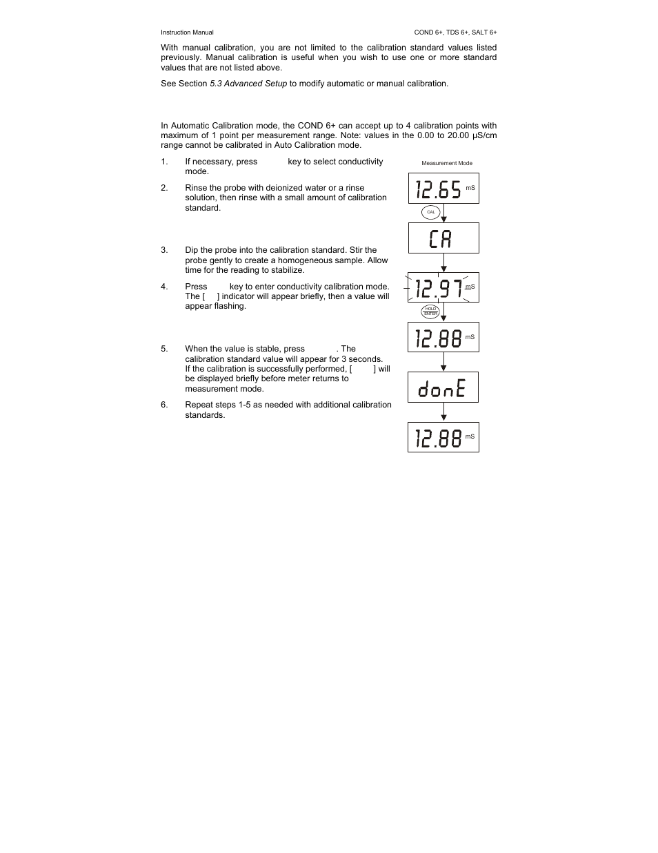 4 using automatic calibration (cond 6+) | Nova-Tech SALT 6+ User Manual | Page 16 / 40