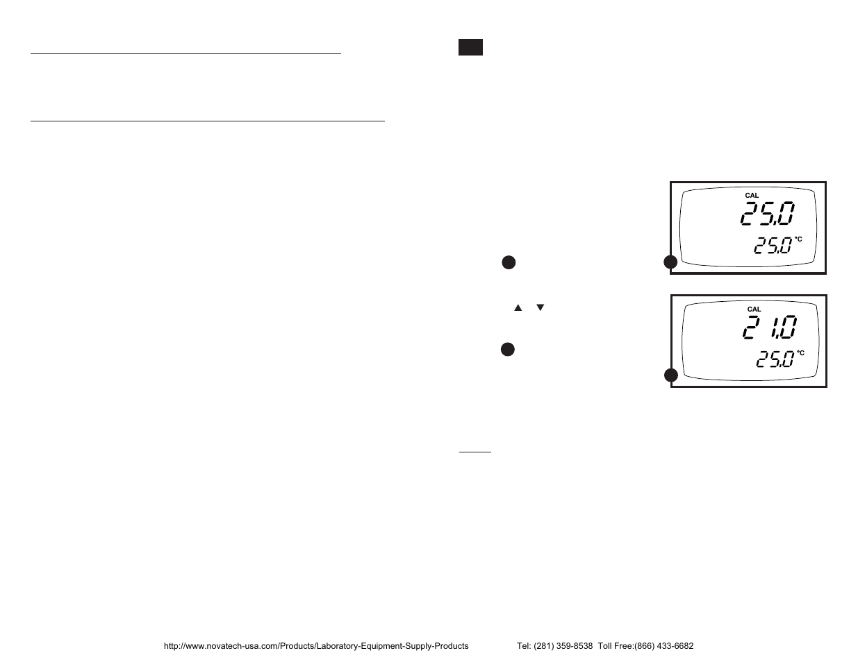 Manual temperature compensation | Nova-Tech pH-Dissolved Oxygen Meter User Manual | Page 13 / 35