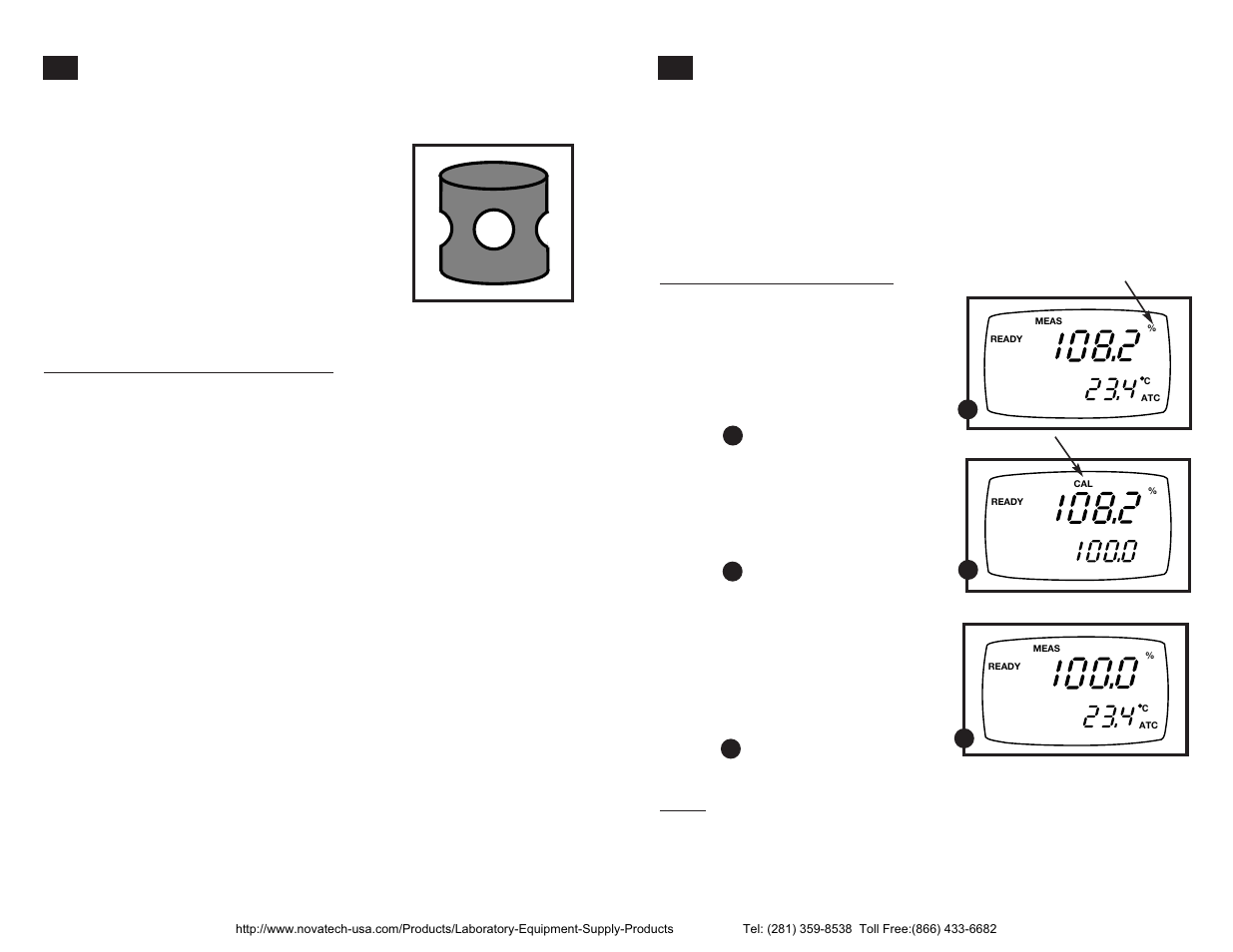 Dissolved oxygen calibration in percent saturation, Preparing the meter for do calibration | Nova-Tech pH-Dissolved Oxygen Meter User Manual | Page 8 / 35