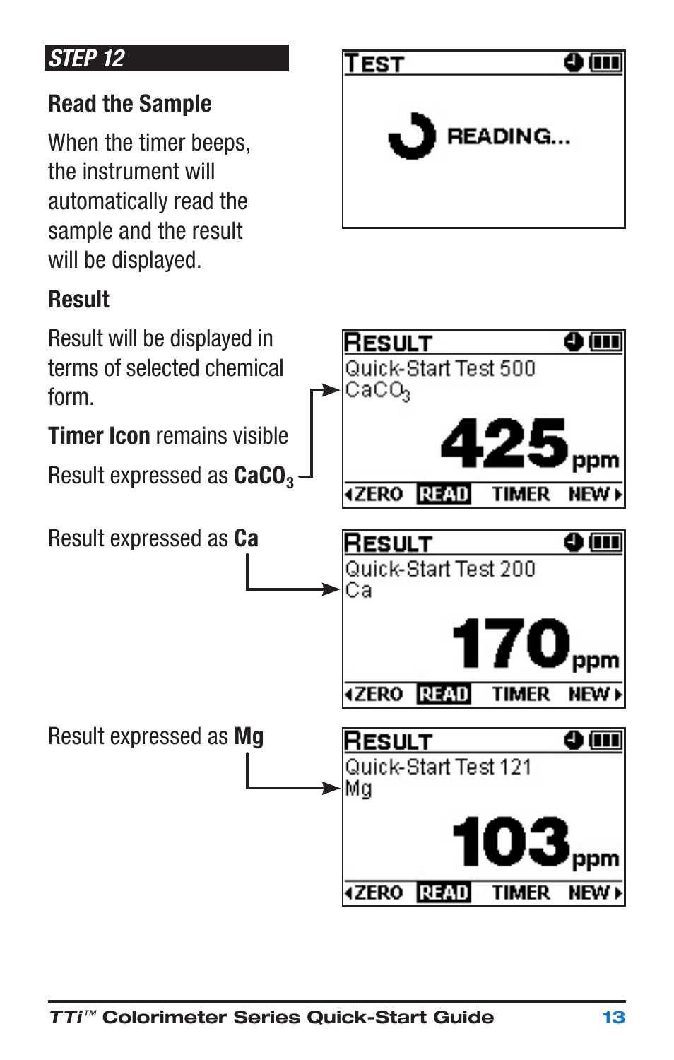 Result expressed as ca result expressed as mg | Nova-Tech Taylor M-3000 TTi3000 Colorimeter Series User Manual | Page 17 / 28