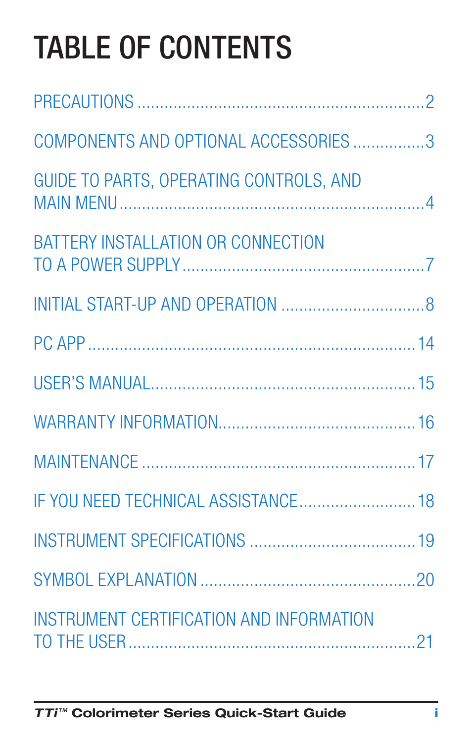 Nova-Tech Taylor M-3000 TTi3000 Colorimeter Series User Manual | Page 3 / 28