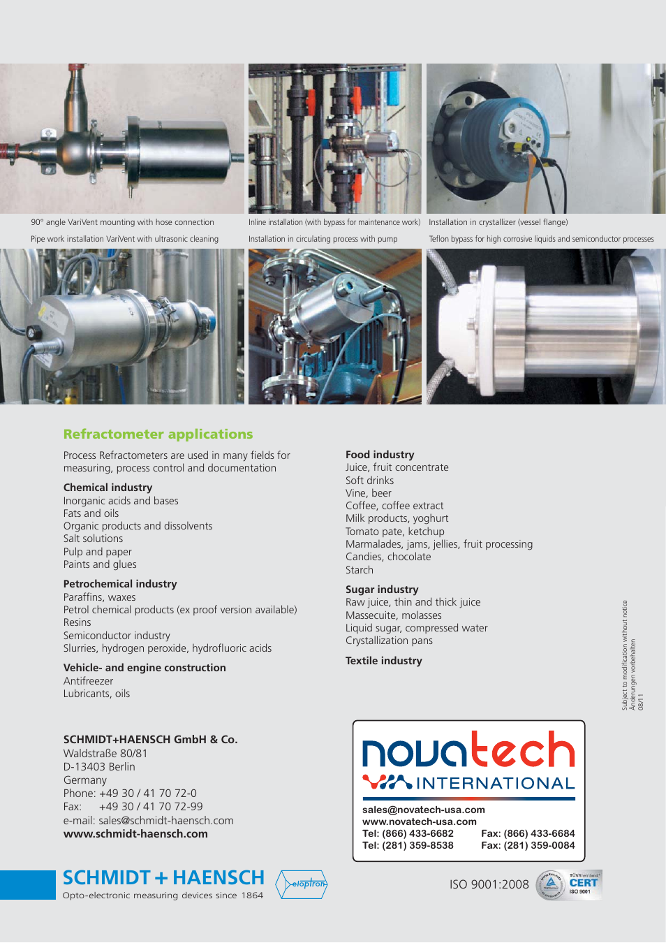 Schmidt, Haensch, Refractometer applications | Nova-Tech iPR-Series User Manual | Page 8 / 8