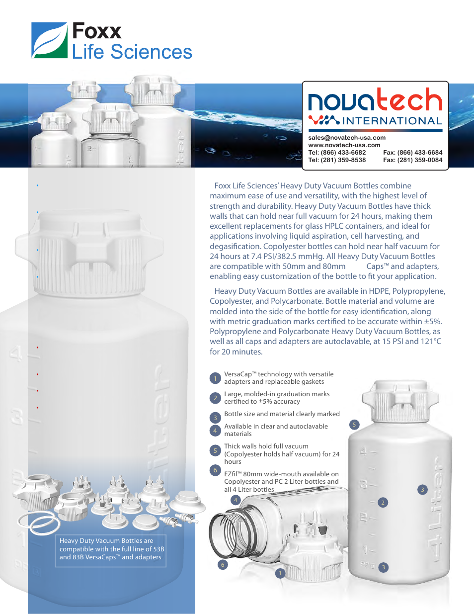 Nova-Tech Foxx Heavy Duty Vacuum Bottle User Manual | 2 pages